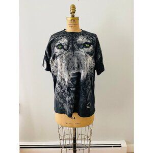 Vintage John Connell Wolf T-shirt, 1995/1996 Liquid Blue, Wolf AOP Tee